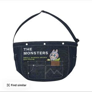 Denim labubu bag